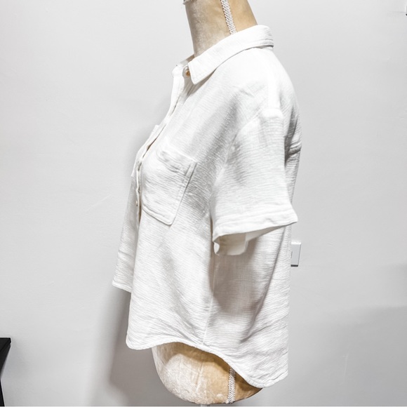 Madewell Breezewoven Beachside Shirttail Top Size S in Ivory - Picture 9 of 12